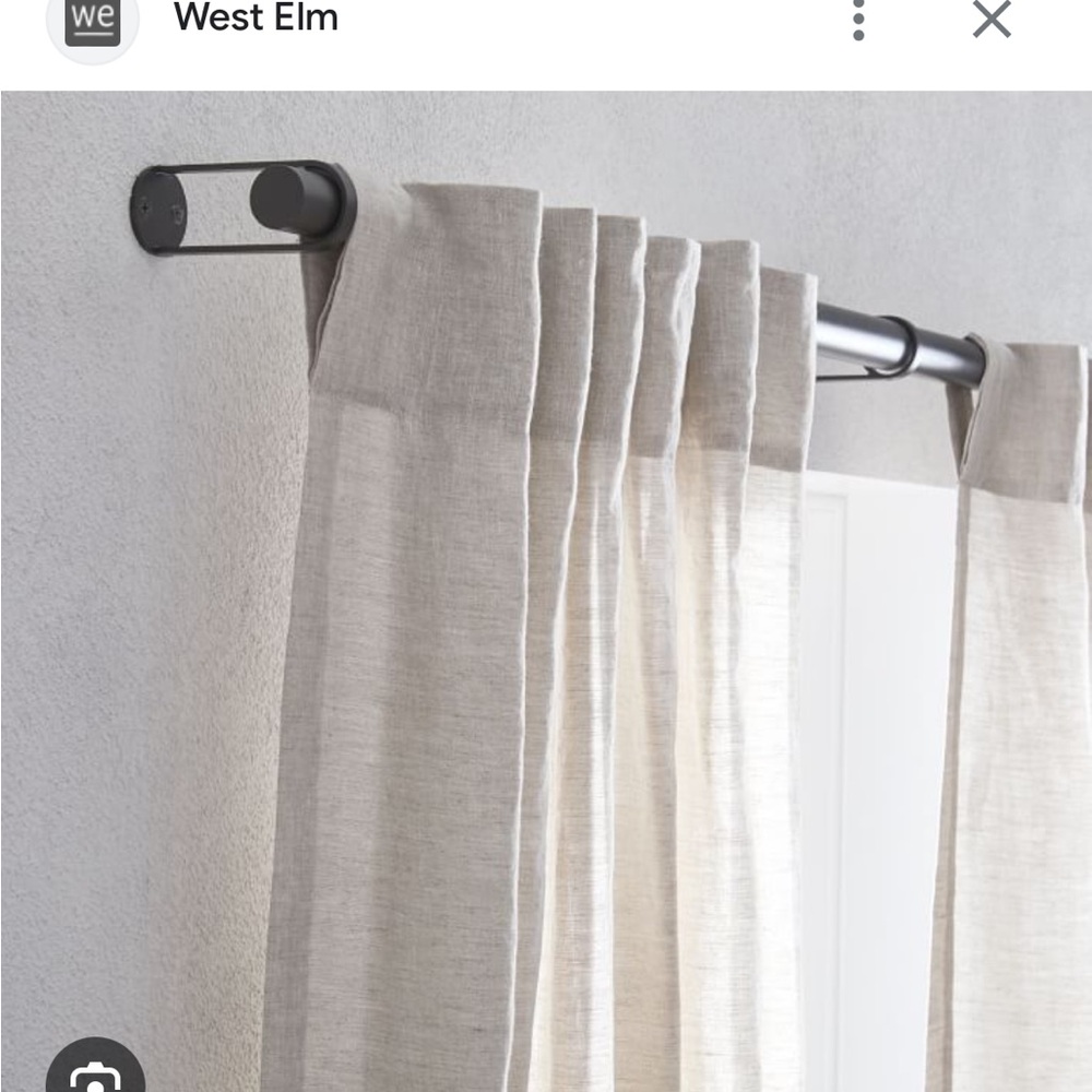West Elm Simple curtain rods in antique bronze
